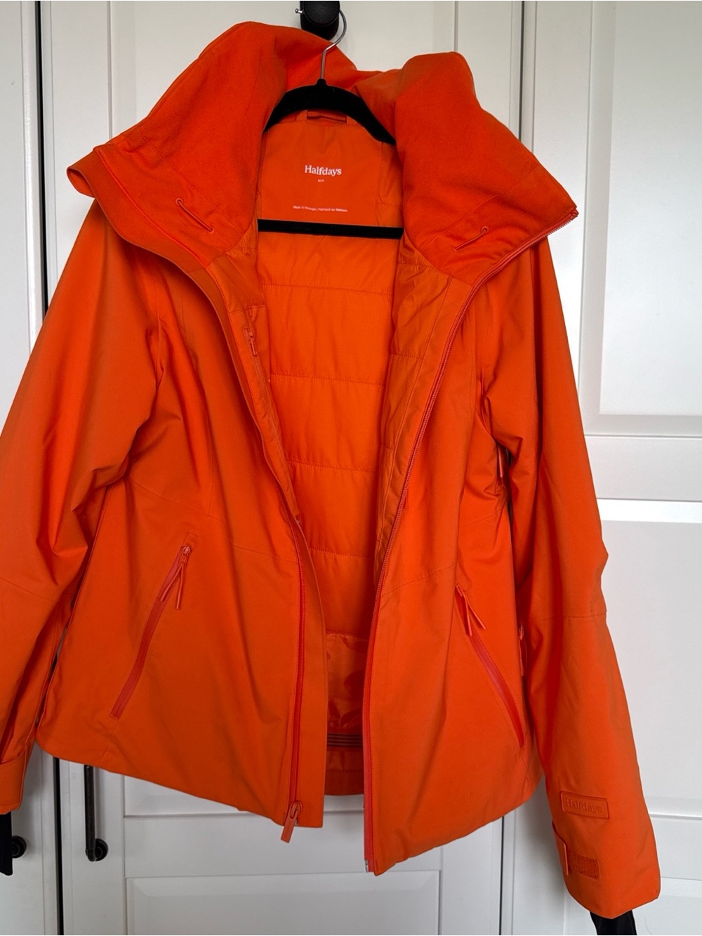 Halfdays Lawrence Jacket  Women's Bright Orange Ski Jacket with Hood
